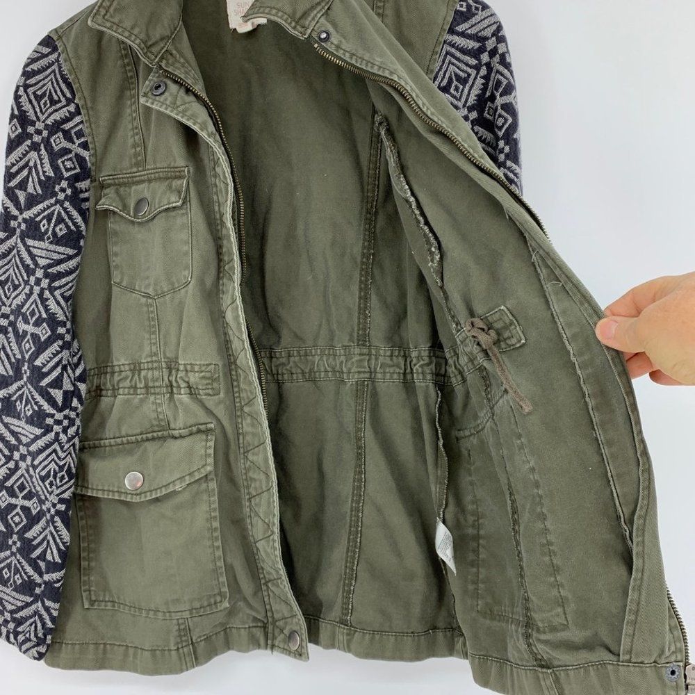 Womens Sun & Shadow Size Small Military tribal Jacket EUC Zipper 0723 - Picture 6 of 7